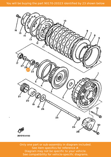 Yamaha nut 90170 20323 oem - yamaha, 90170-20323