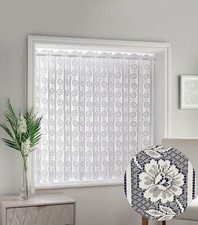 MILAN TEXTURED VOILE LOUVRE VERTICAL PLEATED WINDOW BLIND PANEL - WHITE