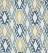 JANE CHURCHILL CURTAIN FABRIC "Alexis" 2 METRES BLUE LINEN BLEND EDEN COLL