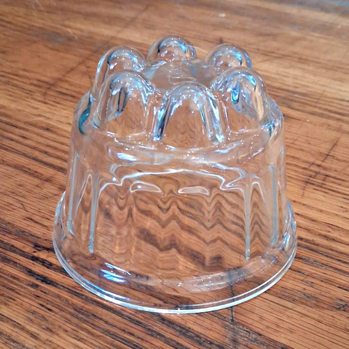 Clear glass flower jelly mould - glass,