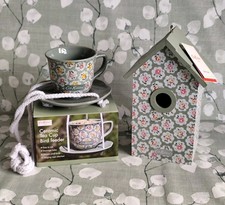 Cath Kidston 'Provence' Rose Floral Design Bird Box & Tea Cup Bird Feeder - NEW!