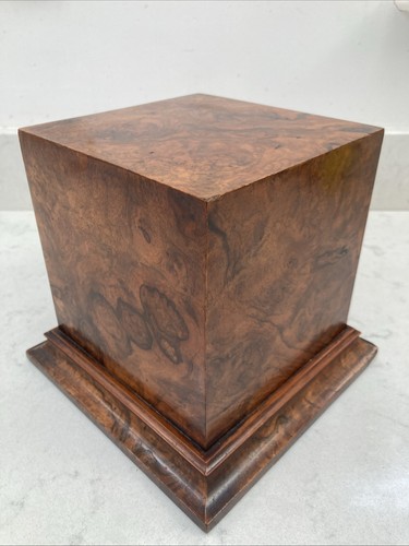 Burr walnut square plinth art - walnut,