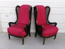 Pair Tall Narrow Back Lounge