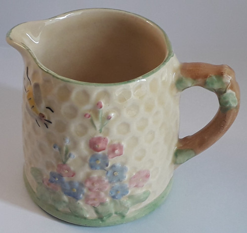 Vintage honeycomb ceramic - honeycomb, jug