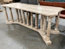Large Bleached Oak/marble Effect Dining Table