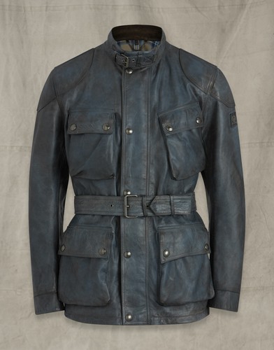 Belstaff men leather jacket - belstaff,