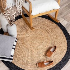 Round Rug Hand Braided 100%
