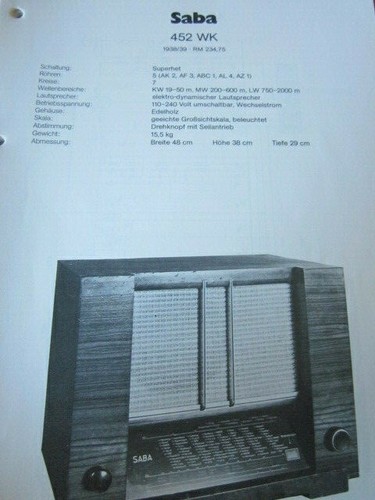 Wiring diagram radio saba 452 - wiring,