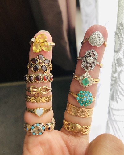 Antique emerald and diamond - and,