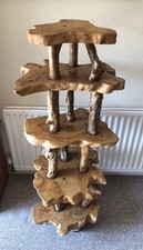 Tree Root Wood Stand Plant Display Rustic Handmade Gnarly Burl Wood 1.5m 5 Tier 