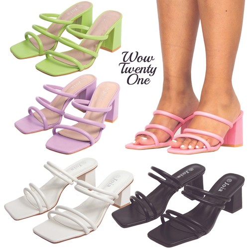 Ladies womens strappy block - womens,