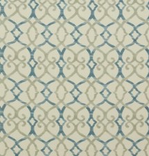 JANE CHURCHILL CURTAIN FABRIC DESIGN "Silwood" 3.4 METRES BLUE LINEN BLEND
