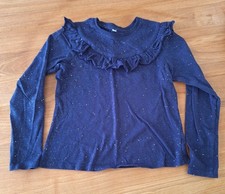 Navy Sparkly Long-sleeved Top