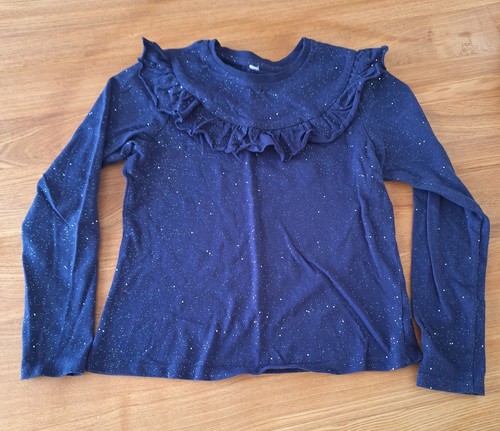 Navy sparkly long sleeved top - navy, long-sleeved
