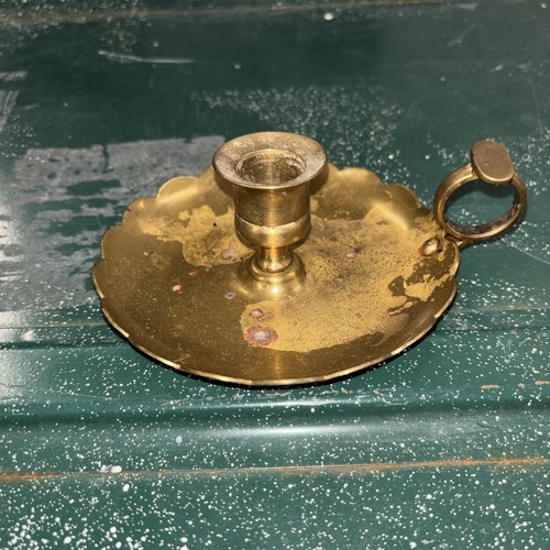 Vintage brass chamberstick - vintage,