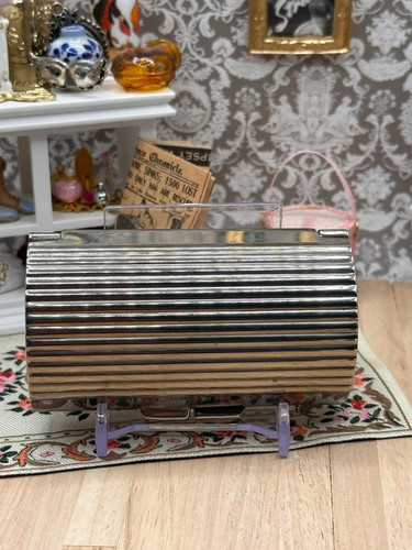 Vintage silver metal lipstick - vintage,