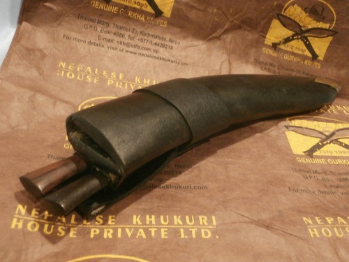 Vintage leather khukuri - leather,