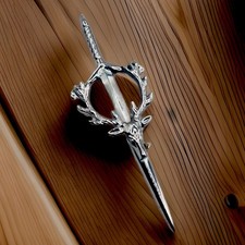 Stag Head Sword Kilt Pin