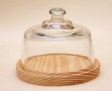 Pine Cheese Board & Glass Dome