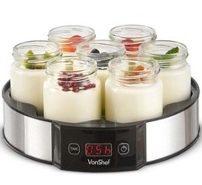 Yoghurt Maker Machine – Yogurt Maker with 7 x 180ml Glass Jars & Lids, VonShef