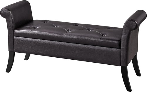 Storage bench entryway leather - bench,
