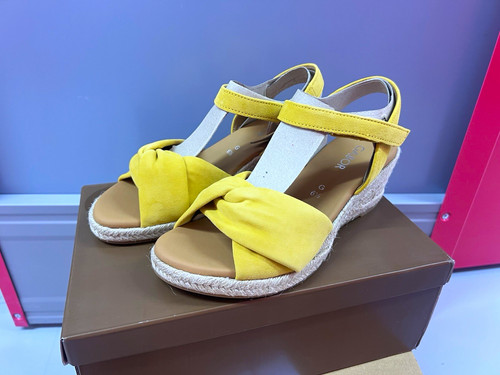 Gabor yellow suede wedge - gabor,