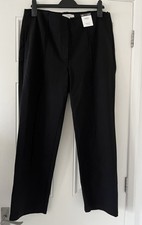 NEW Marks And Spencer jersey twill straight leg trousers size 16 short 