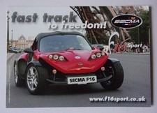 SECMA F16 SPORT orig UK Mkt Track Car Small Format Sales Card Leaflet Brochure