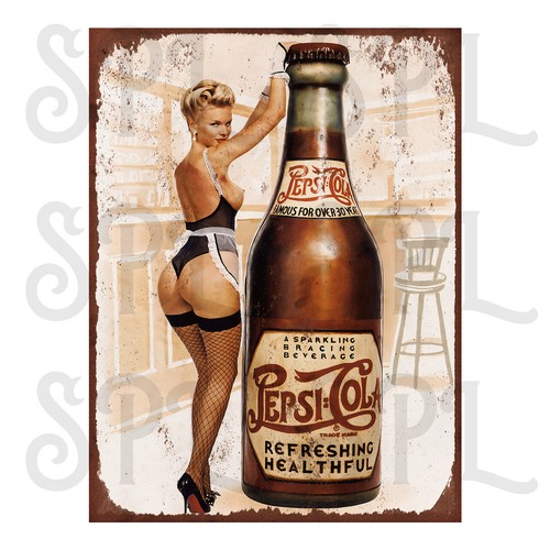 Pepsi cola pin retro style - retro,