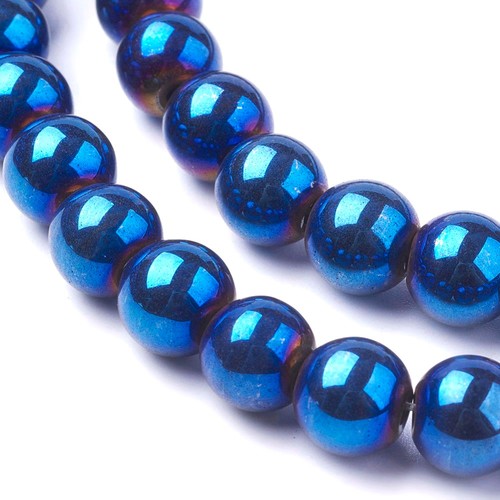Hematite gemstone 8mm round - gemstone,