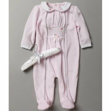 Baby Girls Pink Velour Tiny