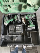 Hitachi 18v Combi Drill and Impact driver Set With 2 Batteries Charger And Case