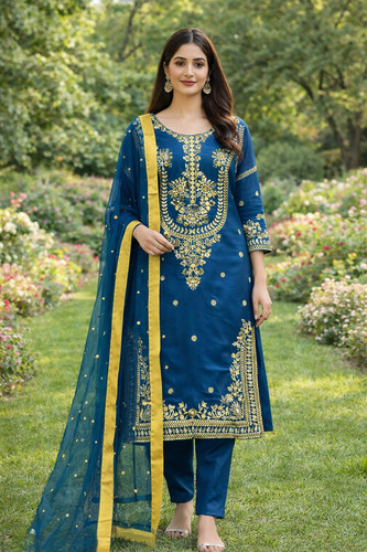 Pakistani blue salwar kameez - pakistani,