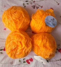 4x100g Chunky YELLOW knitting Wool Yarn Brushed With Hair King COLE