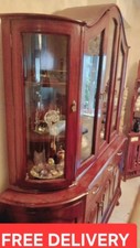 NEW-Send offer & Grab aBargain-Display Cabinet-Rosewood-Brass inlaid-FREE DLVY