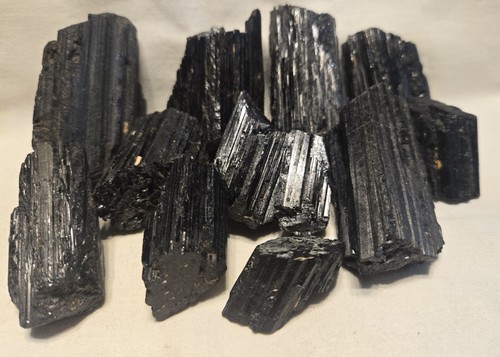 Black tourmaline rough natural - black,