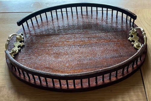 Mahogany butlers gallery - tray,