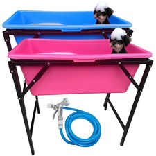 Dog Cat Pet Washing Bathtub With Drain Valve Multi Purpose Bath Tub 90L Stand