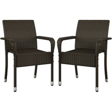 2PCS Stackable Rattan Chair