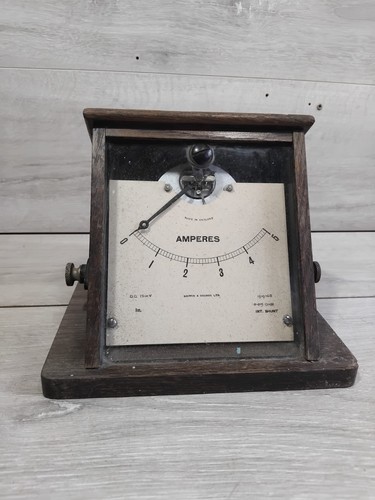 Antique mounted ammeter - antique,