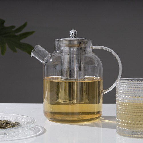 Glass teapot with stainless - teapot,