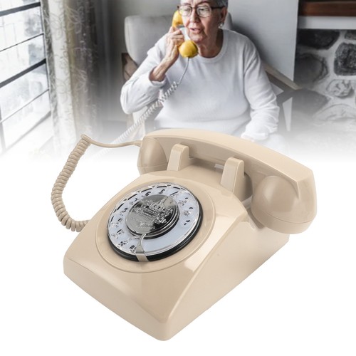 Beige retro phone - beige,