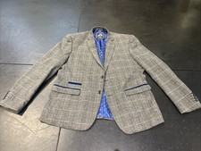 Marc Darcy London Mens Blazer Size 48r Grey Tweed Smart Classic Formal Jacket