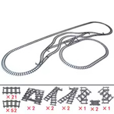 Building Blocks Train Tracks Straight Curved Switch Crossings Rails DIY Set
