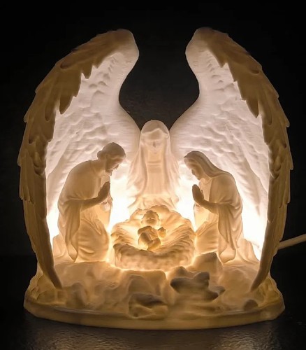 Nativity scene with tea light - with,
