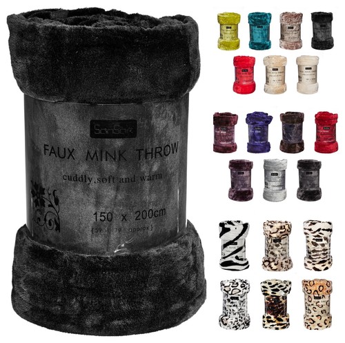 Faux fur mink throw - mink, blanket