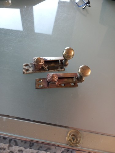 Antique brass sash window - antique,