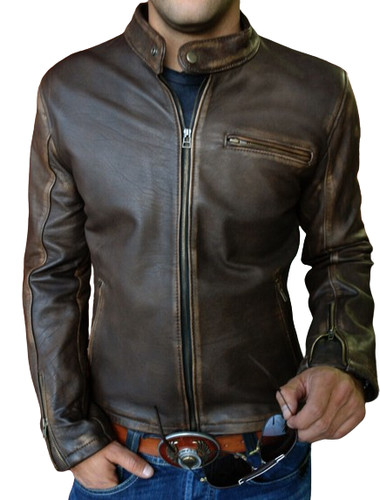 Men vintage distressed brown - vintage,