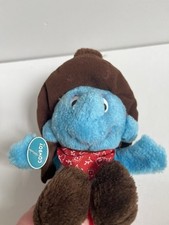 Vintage 1980s 1982 Cowboy Smurf Soft Plush Toy Smurfs Peyo Schleich 