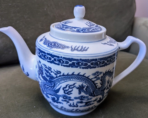 Chinese blue and white teapot